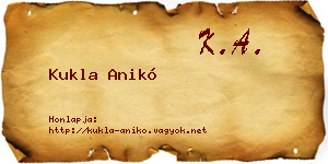 Kukla Anikó névjegykártya